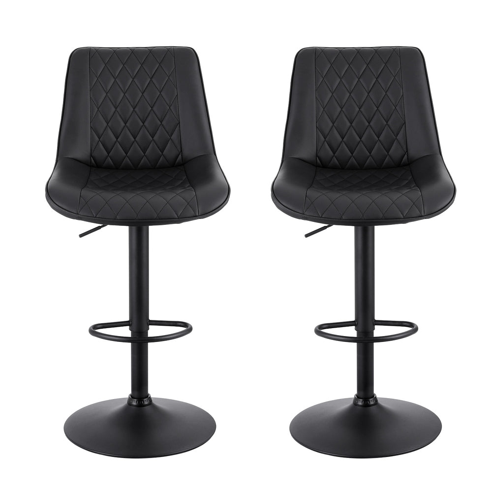 Sebastian PU Leather Counter Stool - Black (Set of 2)