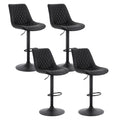 Sebastian PU Leather Counter Stool - Black (Set of 4)