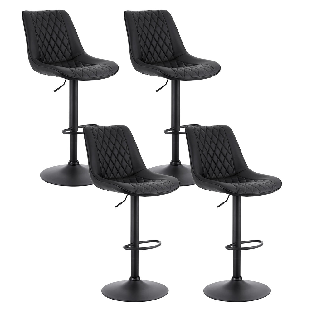 Sebastian PU Leather Counter Stool - Black (Set of 4)
