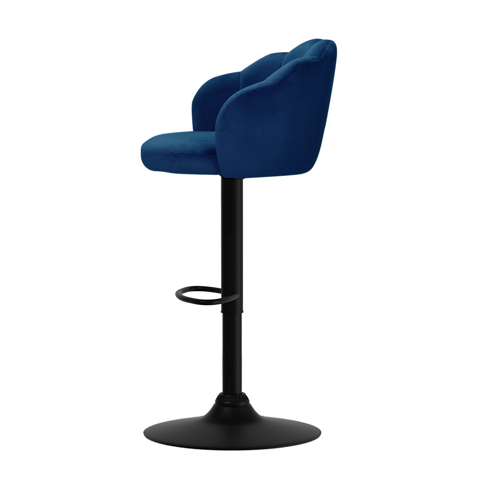 Rose Velvet Counter Stool - Blue (Set of 2)