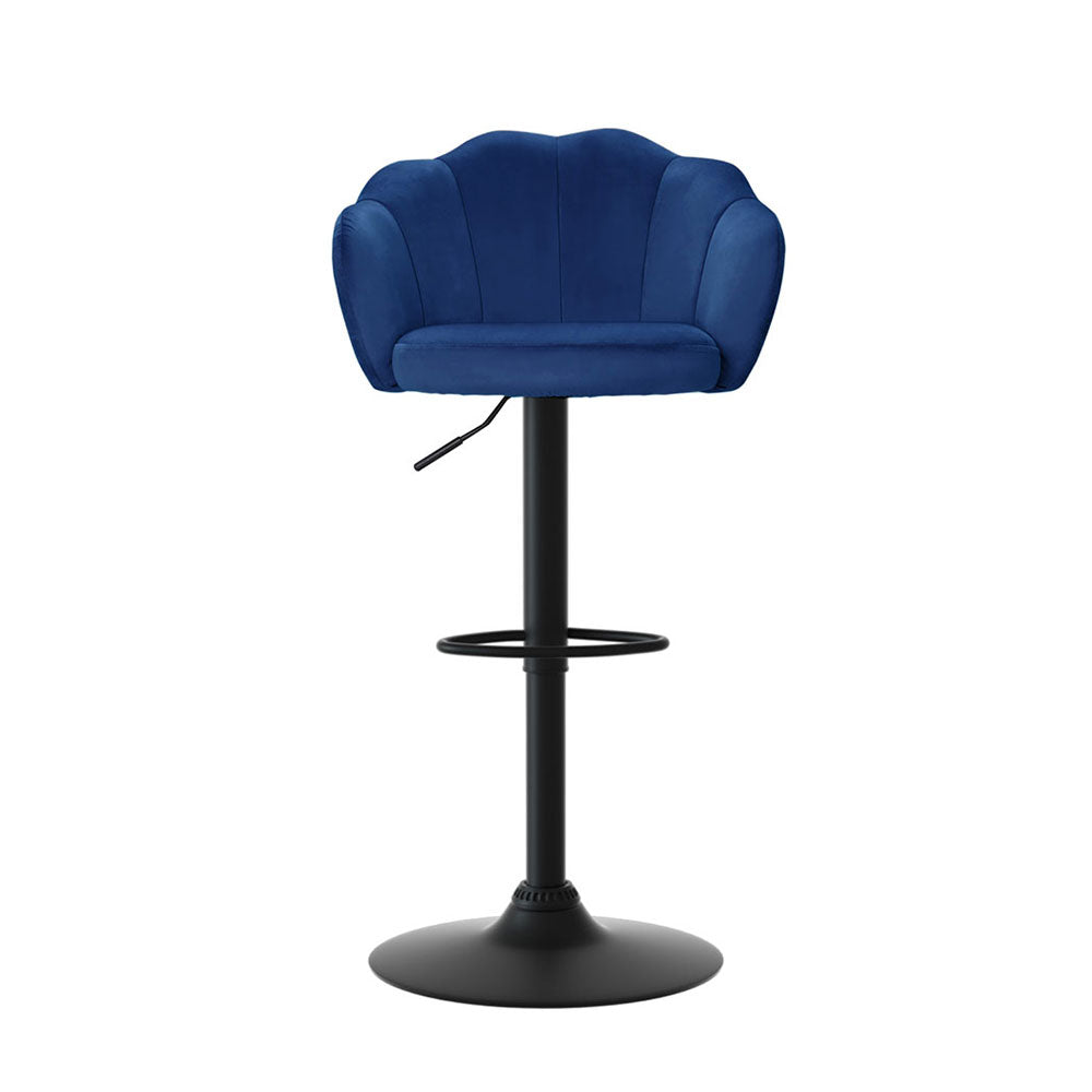 Rose Velvet Counter Stool - Blue (Set of 4)