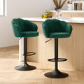 Rose Velvet Counter Stool - Green (Set of 2)