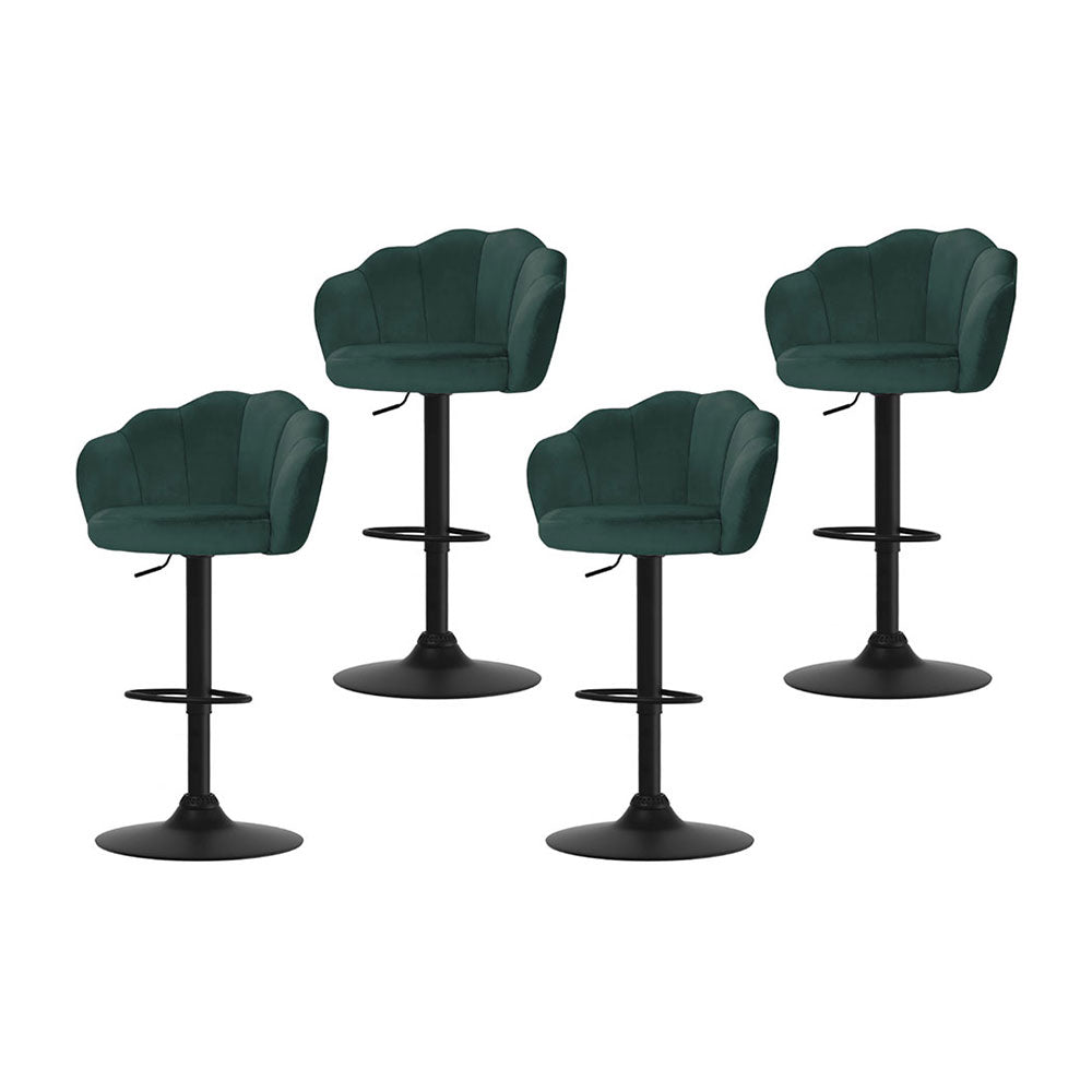 Rose Velvet Counter Stool - Green (Set of 4)
