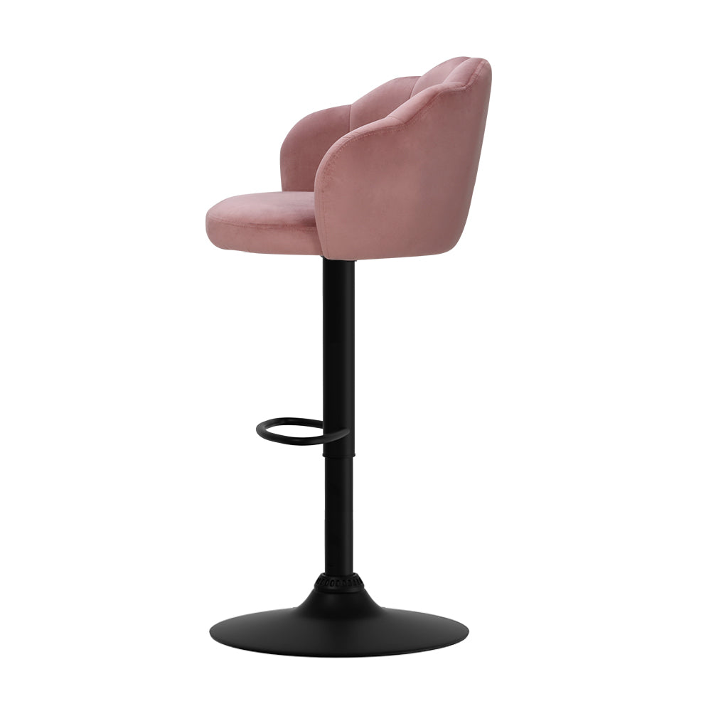 Rose Velvet Counter Stool - Pink (Set of 2)