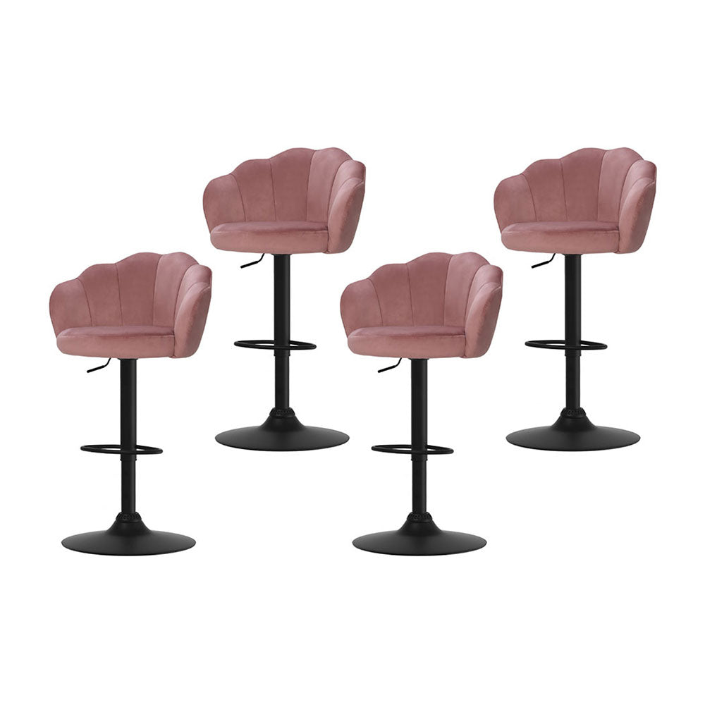 Rose Velvet Counter Stool - Pink (Set of 4)