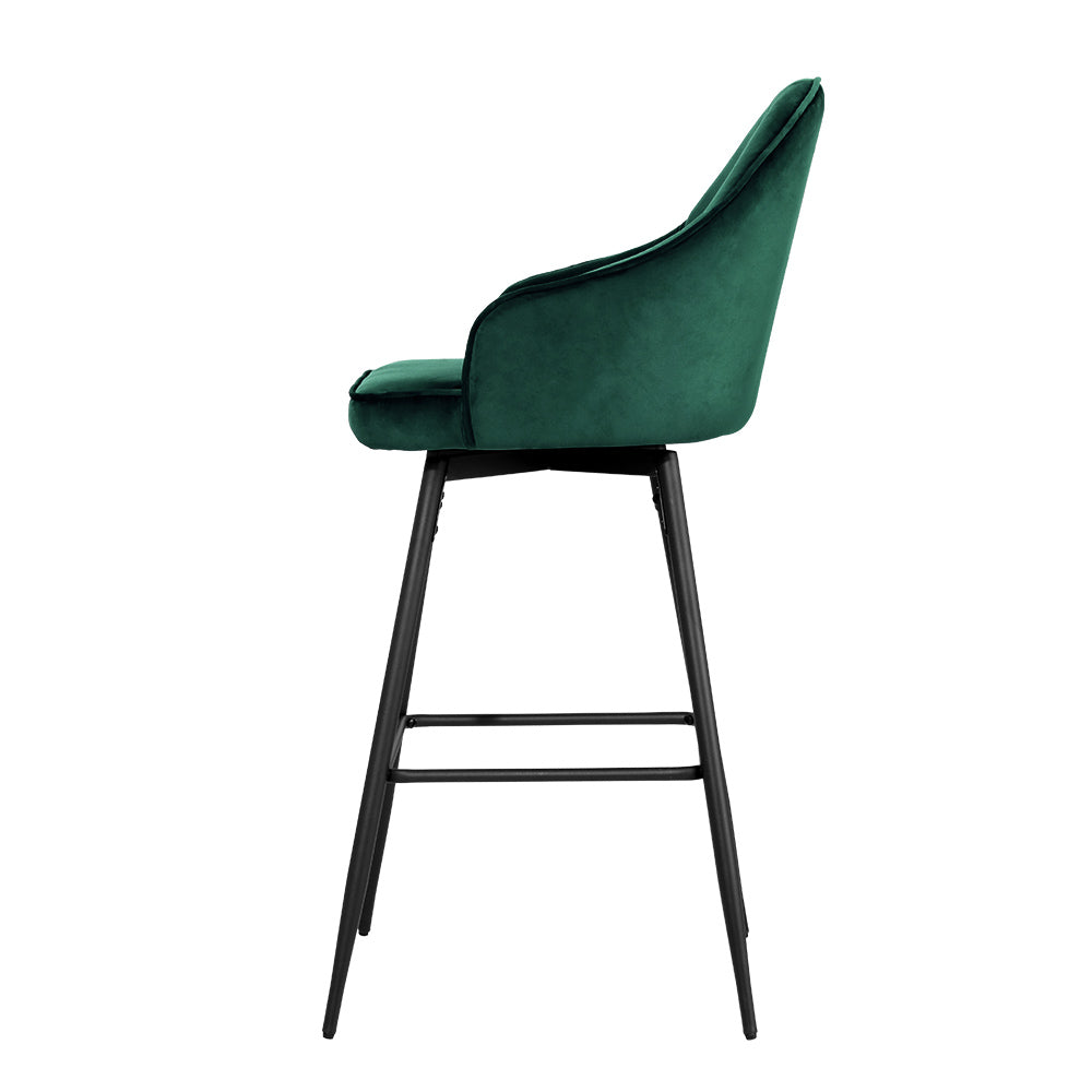 Noah Velvet Counter Stool - Green (Set of 2)