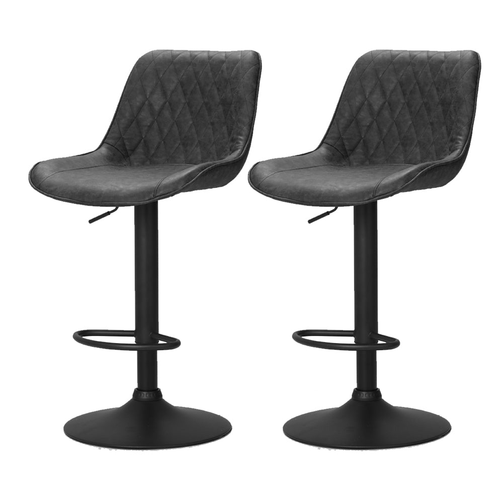 Isla PU Leather Counter Stool - Black (Set of 2)