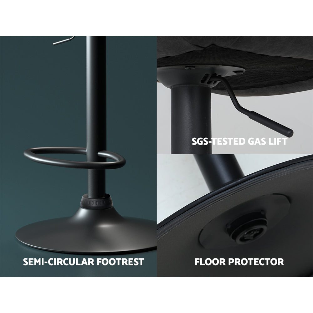 Isla PU Leather Counter Stool - Black (Set of 2)