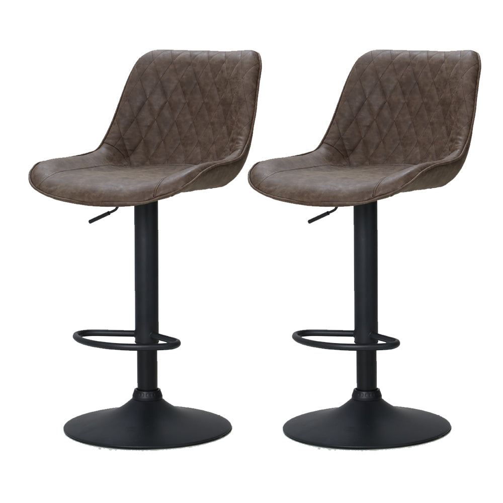 Isla PU Leather Counter Stool - Brown (Set of 2)