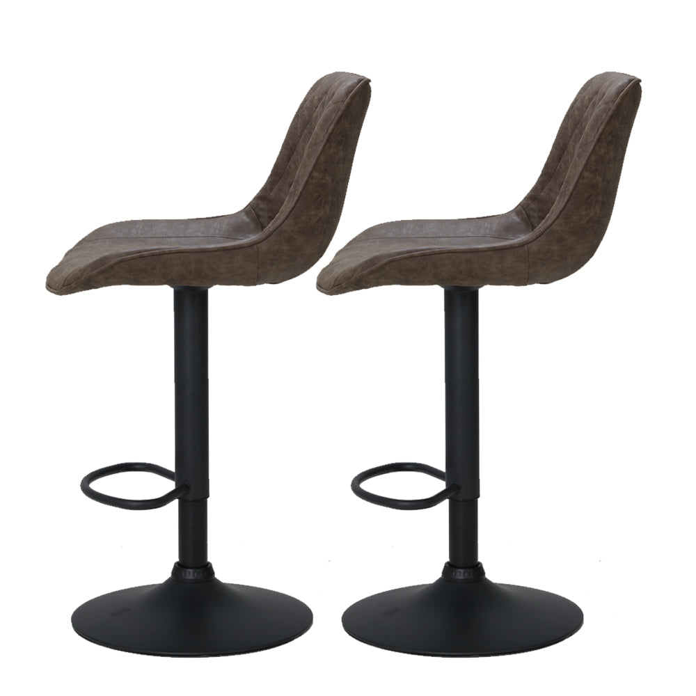 Isla PU Leather Counter Stool - Brown (Set of 2)