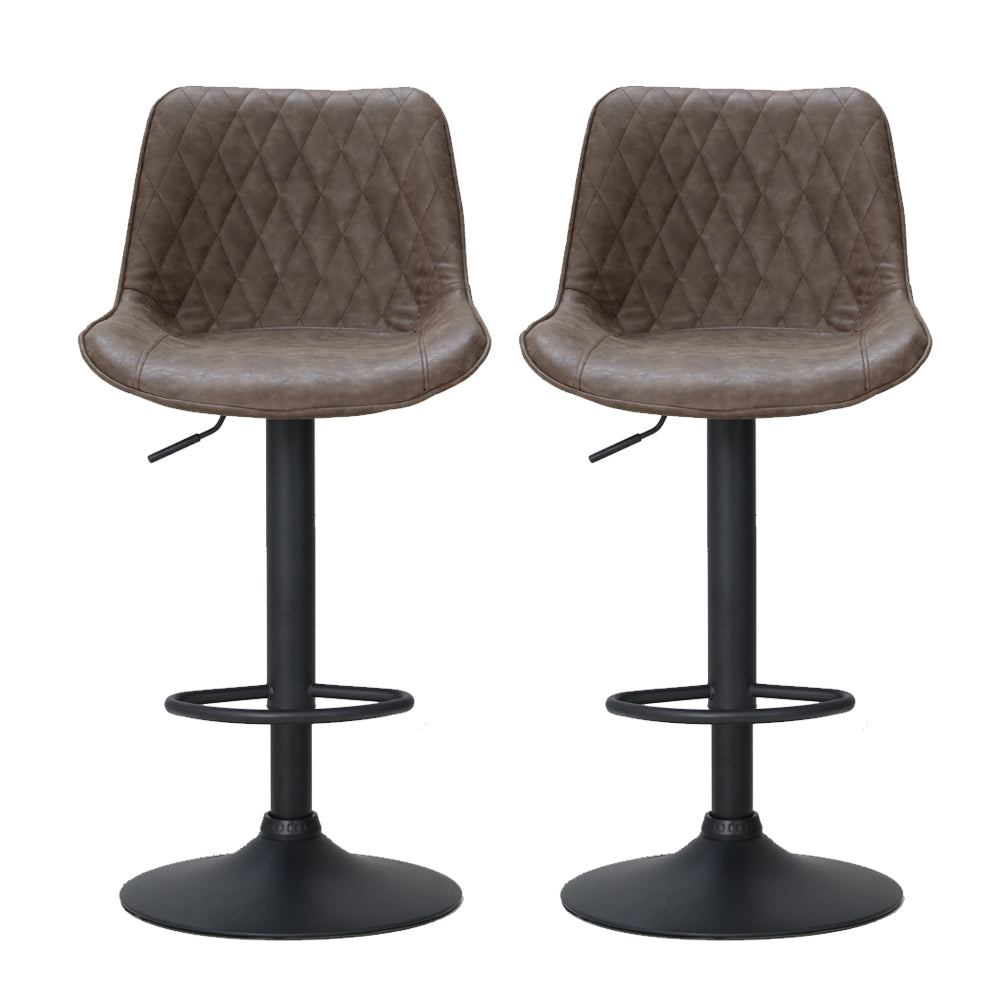 Isla PU Leather Counter Stool - Brown (Set of 2)