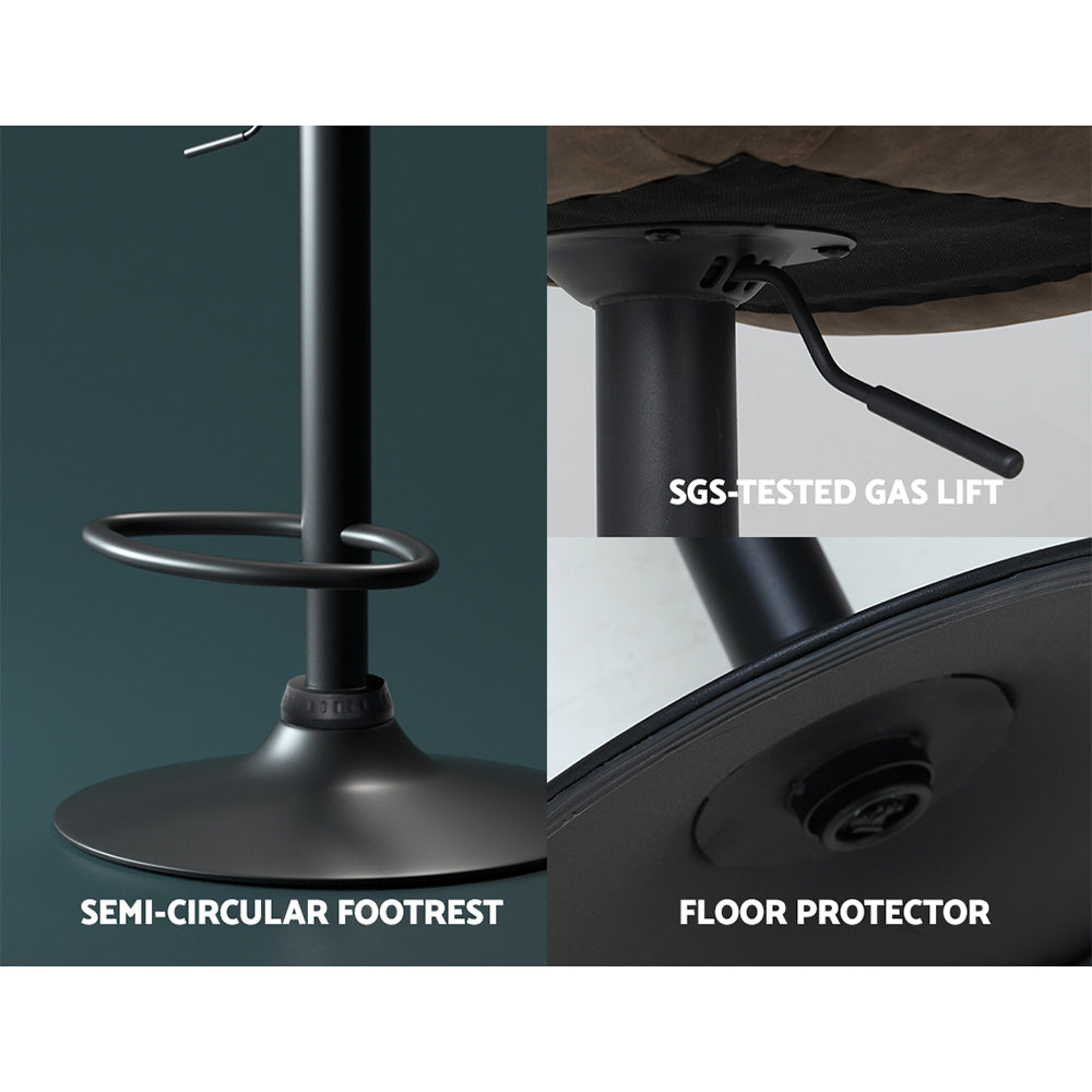 Isla PU Leather Counter Stool - Brown (Set of 2)