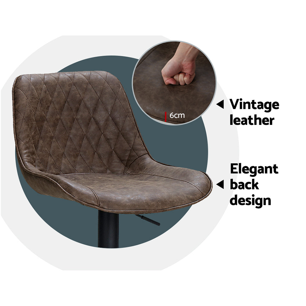 Isla PU Leather Counter Stool - Brown (Set of 2)