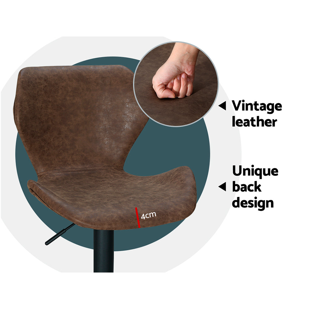Julian PU Leather Counter Stool - Brown (Set of 2)