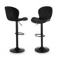 Evelyn PU Leather Counter Stool - Black (Set of 2)