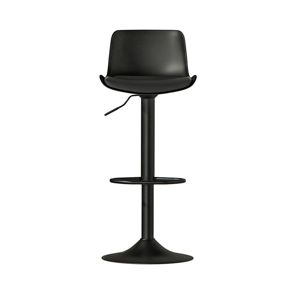 Isaac PU Leather Counter Stool - Black (Set of 2)