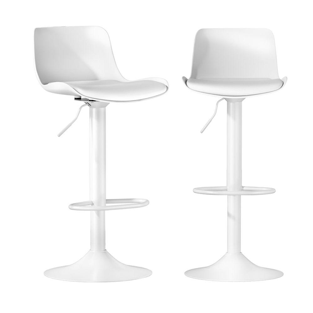 Isaac PU Leather Counter Stool - White (Set of 2)