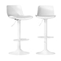 Isaac PU Leather Counter Stool - White (Set of 2)