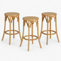 Phoebe Rattan Counter Stool - Natural (Set of 3)