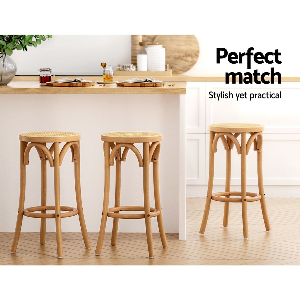 Phoebe Rattan Counter Stool - Natural (Set of 3)