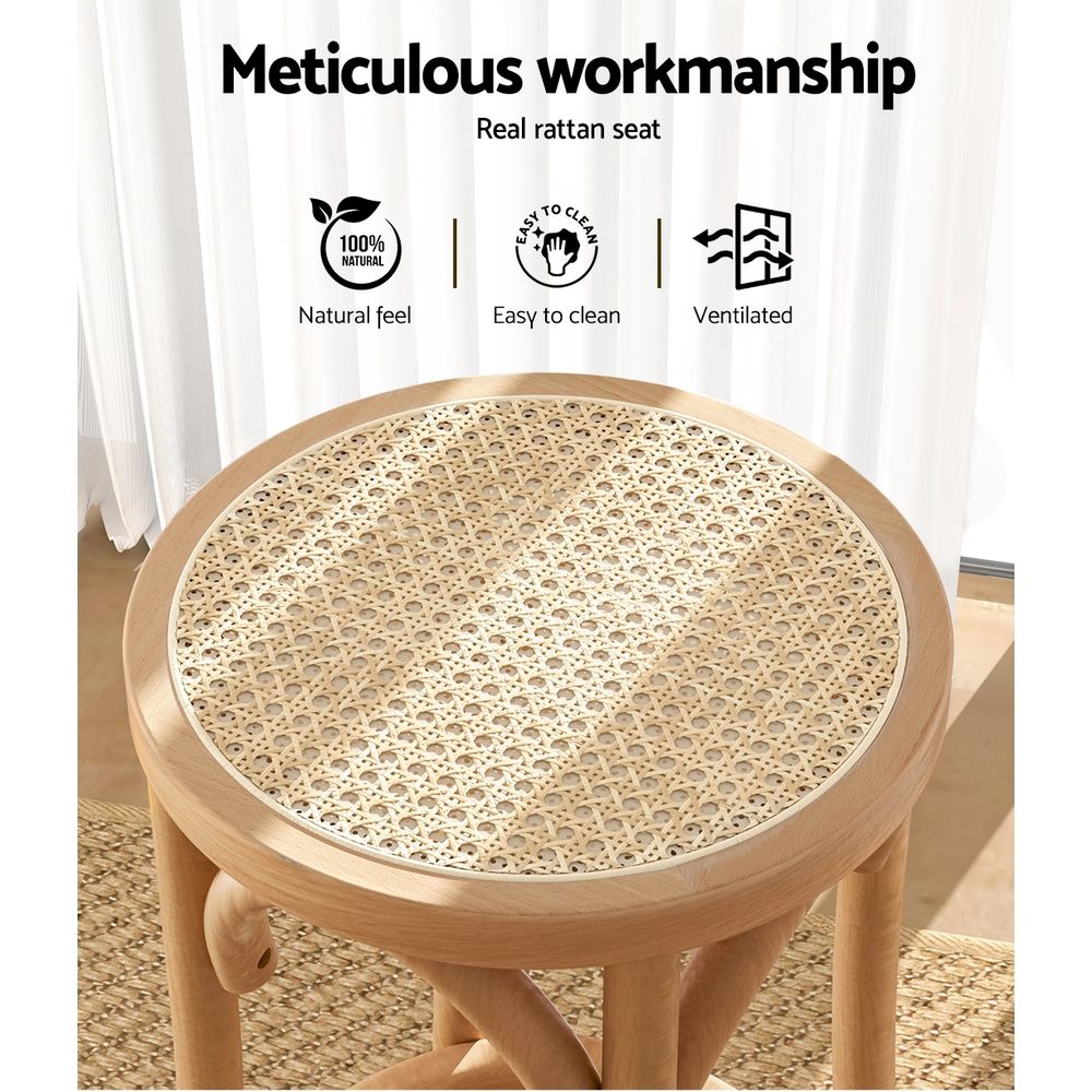 Phoebe Rattan Counter Stool - Natural (Set of 3)