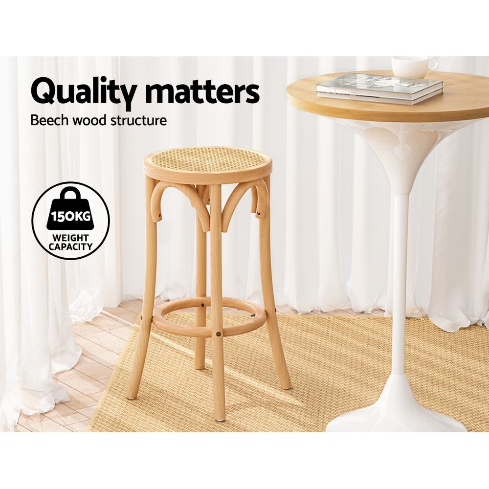 Phoebe Rattan Counter Stool - Natural (Set of 3)