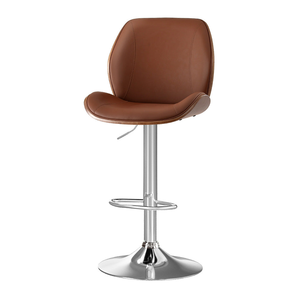 Tobias PU Leather Counter Stool - Brown
