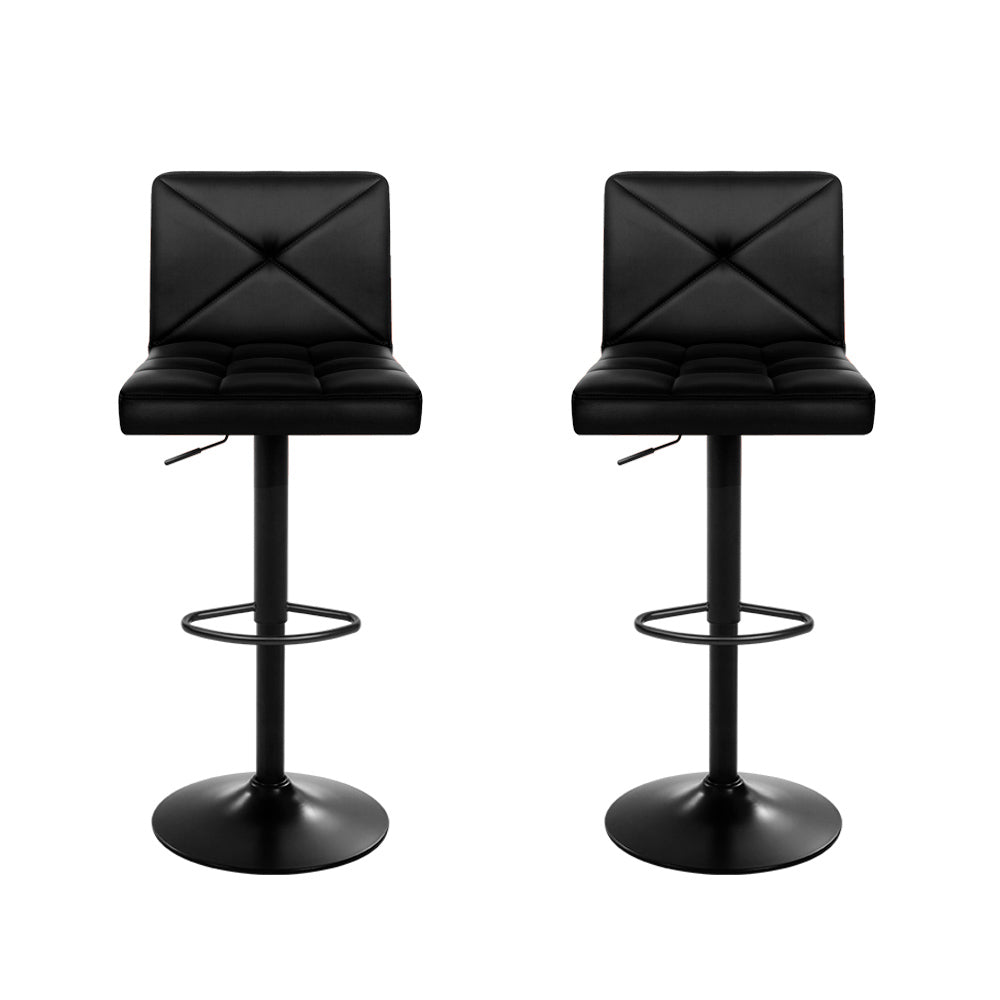 Matilda PU Leather Counter Stool - Black (Set of 2)