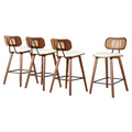 Grace PU Leather & Rattan Counter Stool - Beige (Set of 4)