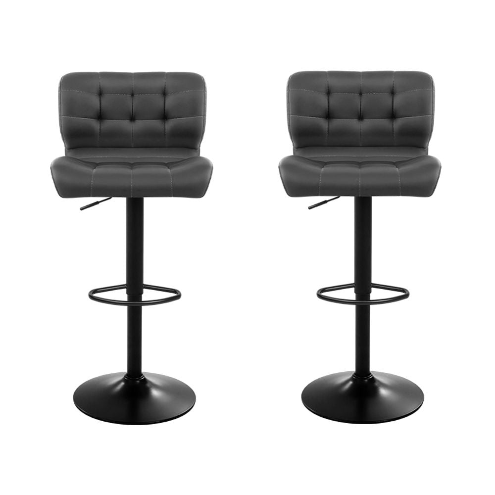 Sophie PU Leather Counter Stool - Grey (Set of 2)