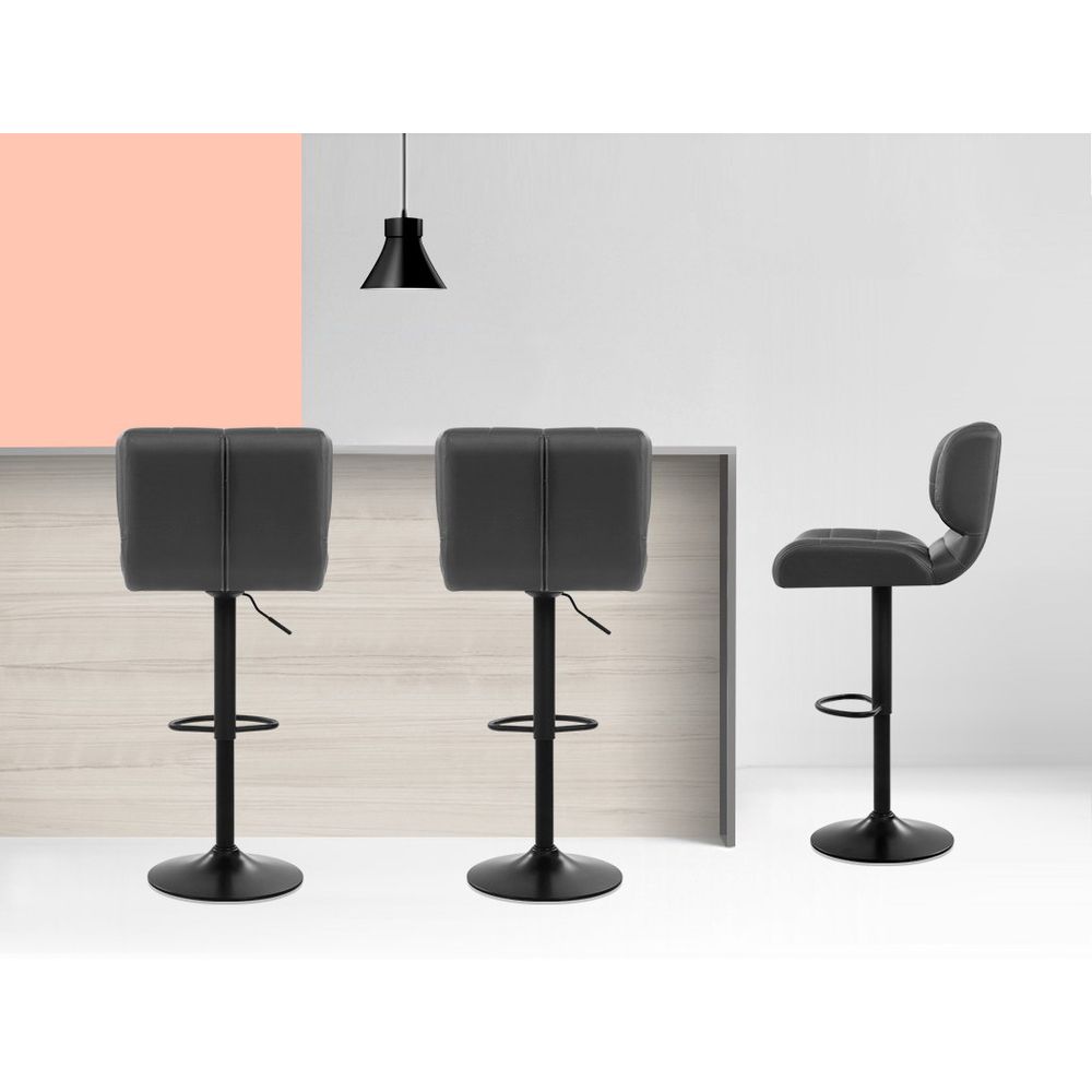 Sophie PU Leather Counter Stool - Grey (Set of 2)