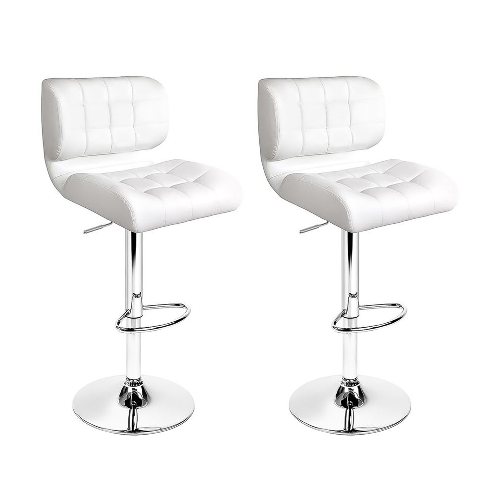 Alfred PU Leather Counter Stool - White (Set of 2)