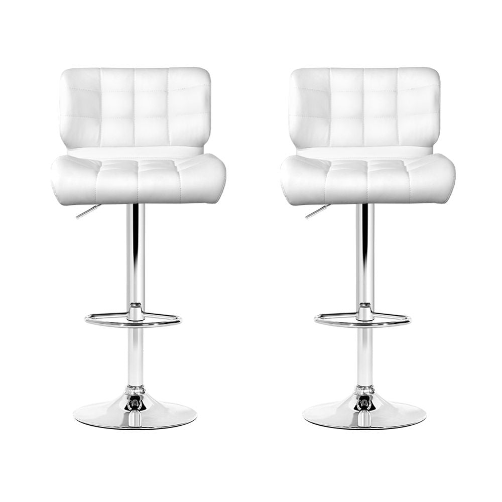 Alfred PU Leather Counter Stool - White (Set of 2)