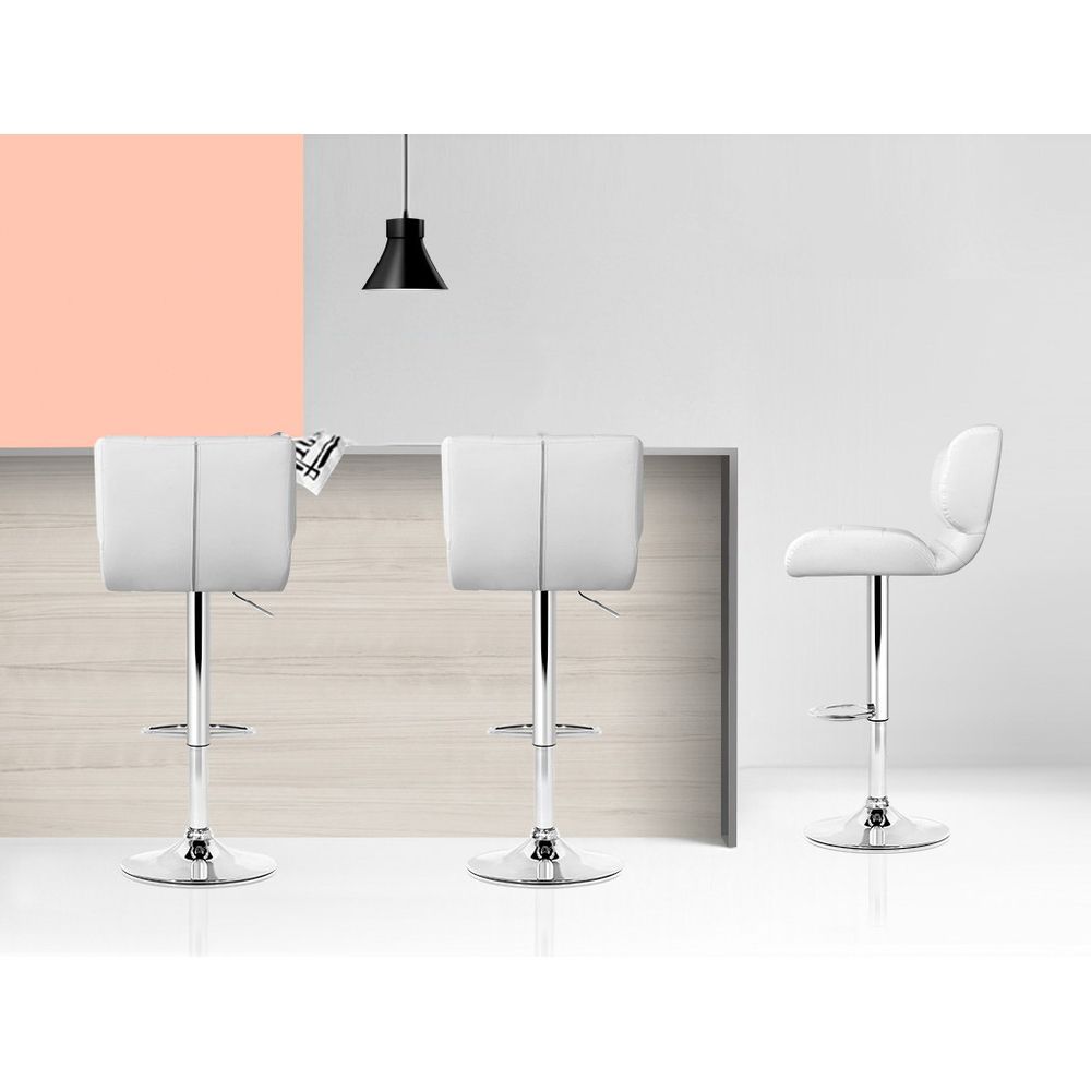 Alfred PU Leather Counter Stool - White (Set of 2)