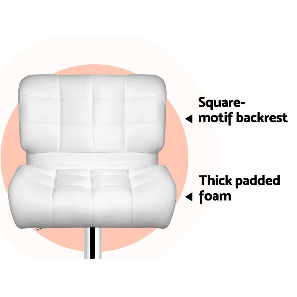 Alfred PU Leather Counter Stool - White (Set of 2)