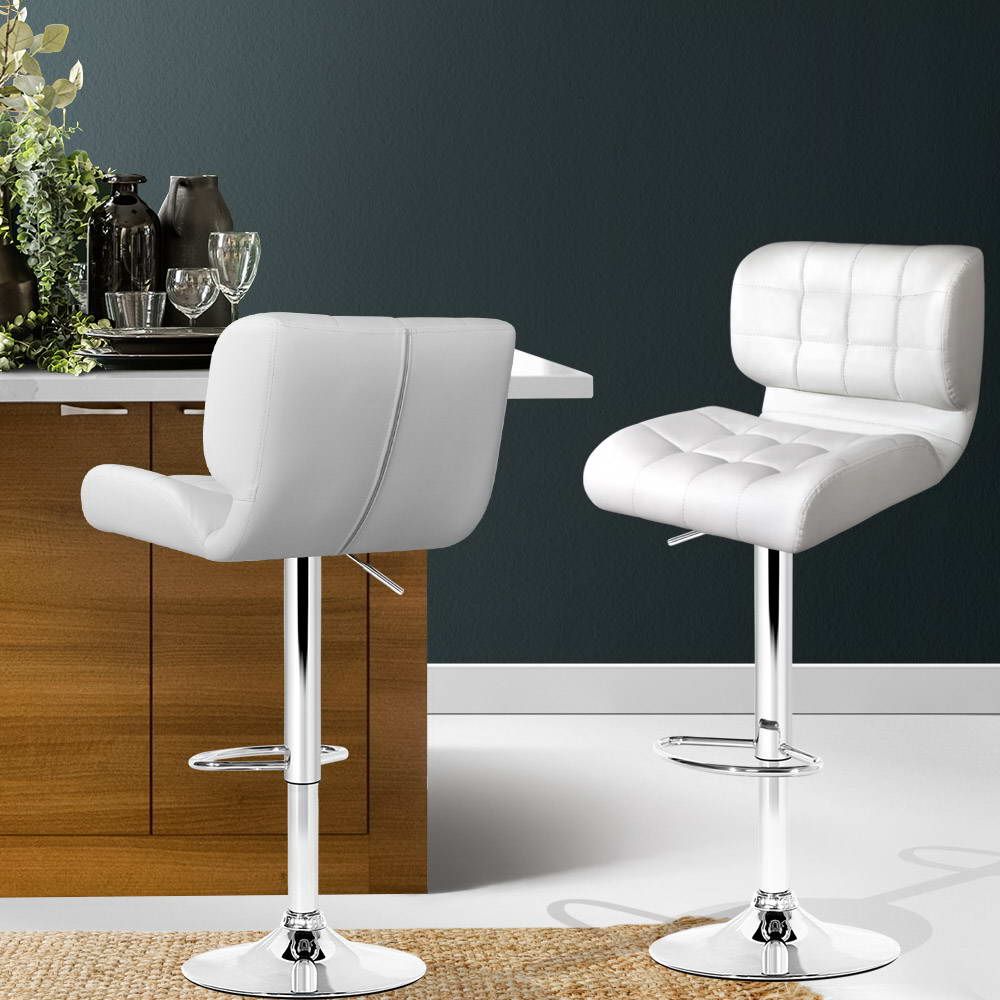 Alfred PU Leather Counter Stool - White (Set of 2)