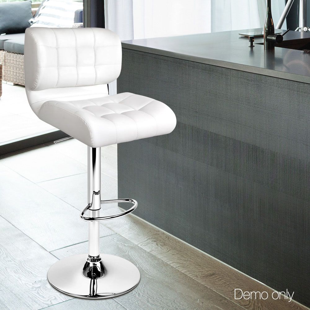 Alfred PU Leather Counter Stool - White (Set of 2)