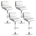 Alfred PU Leather Counter Stool - White (Set of 4)