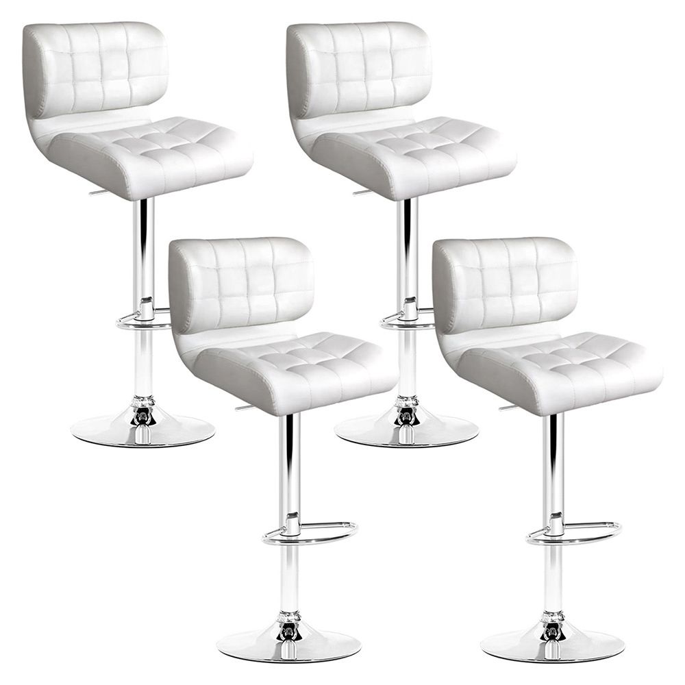 Alfred PU Leather Counter Stool - White (Set of 4)