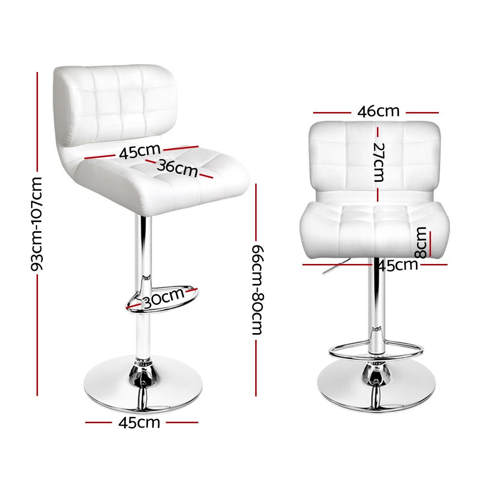 Alfred PU Leather Counter Stool - White (Set of 4)