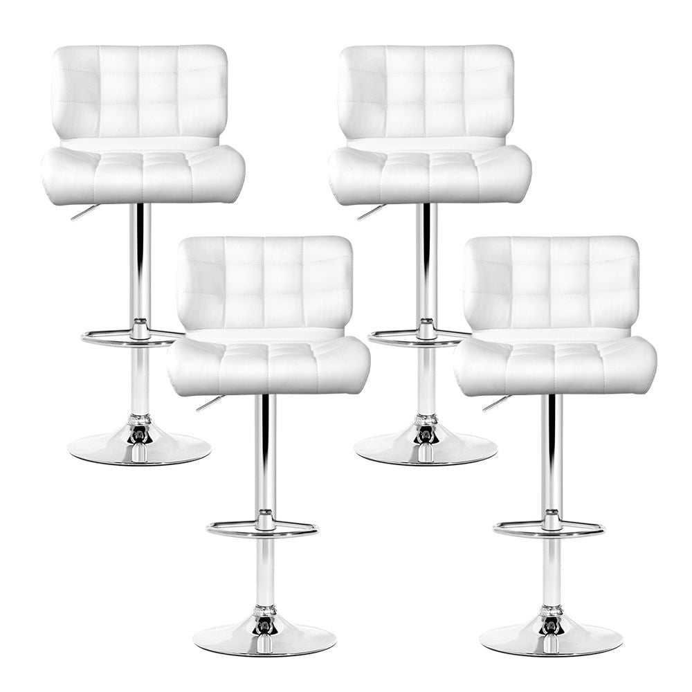 Alfred PU Leather Counter Stool - White (Set of 4)