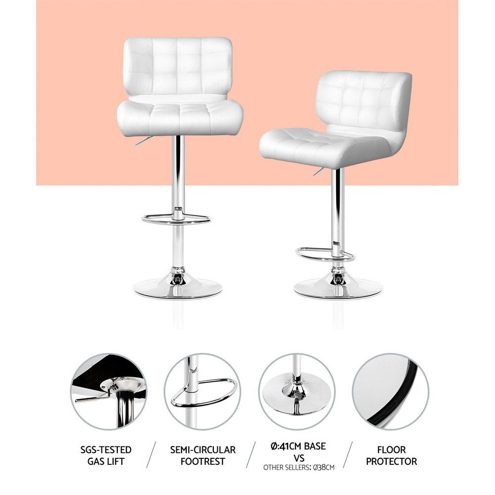 Alfred PU Leather Counter Stool - White (Set of 4)