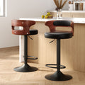 Luca PU Leather Counter Stool - Black (Set of 2)