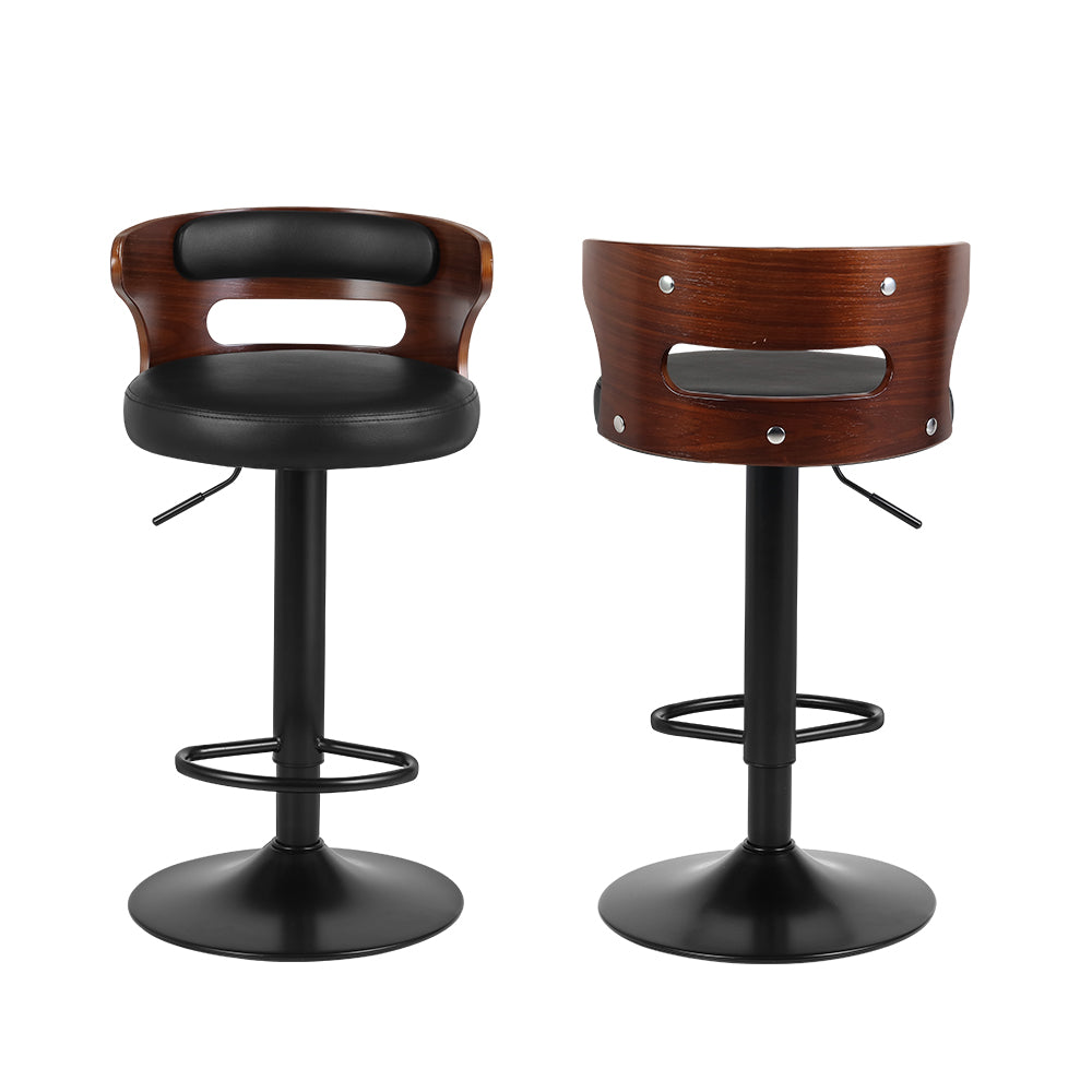 Luca PU Leather Counter Stool - Black (Set of 2)