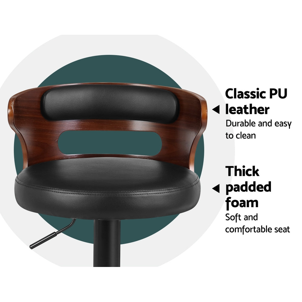 Luca PU Leather Counter Stool - Black (Set of 2)