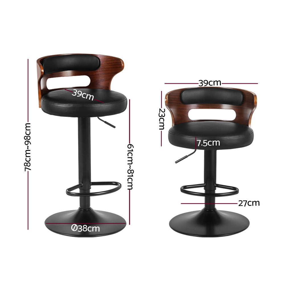 Luca PU Leather Counter Stool - Black (Set of 4)