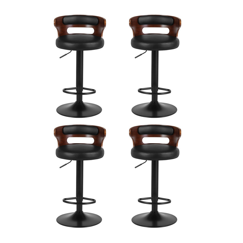 Luca PU Leather Counter Stool - Black (Set of 4)