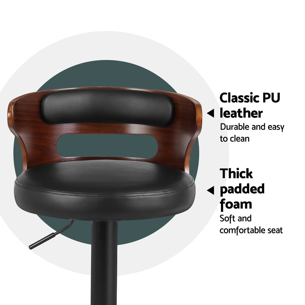Luca PU Leather Counter Stool - Black (Set of 4)