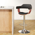 Beatrice PU Leather Counter Stool - Black / Chrome Base