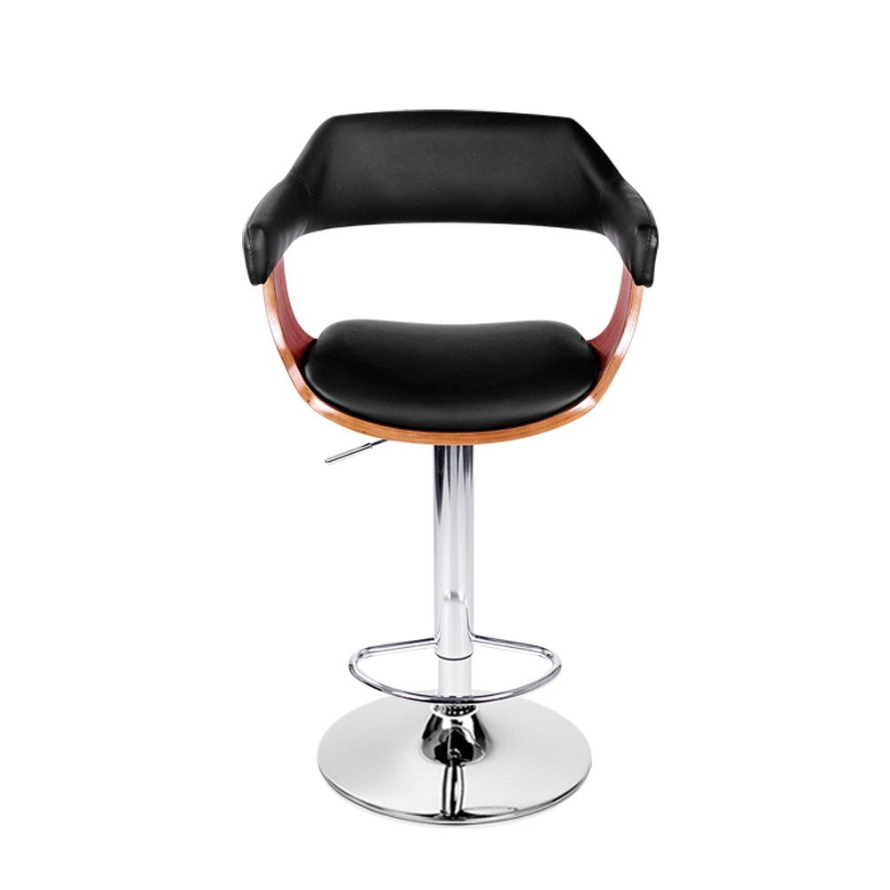 Beatrice PU Leather Counter Stool - Black / Chrome Base